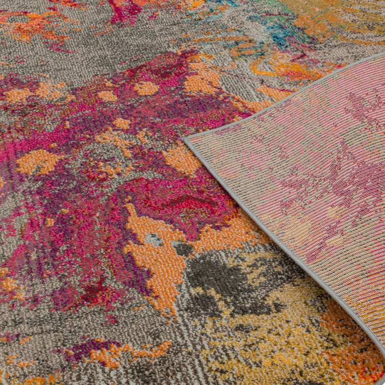 Langley Street Aalin Galactic Flatweave Pink/Blue/Yellow Rug & Reviews Wayfair.co.uk